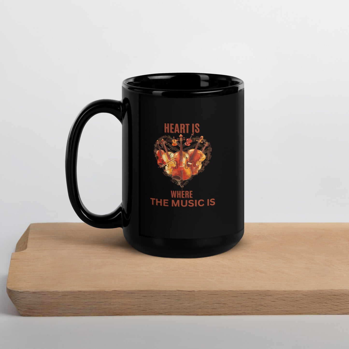 Heart is where the music is V1 - Black Glossy Mug