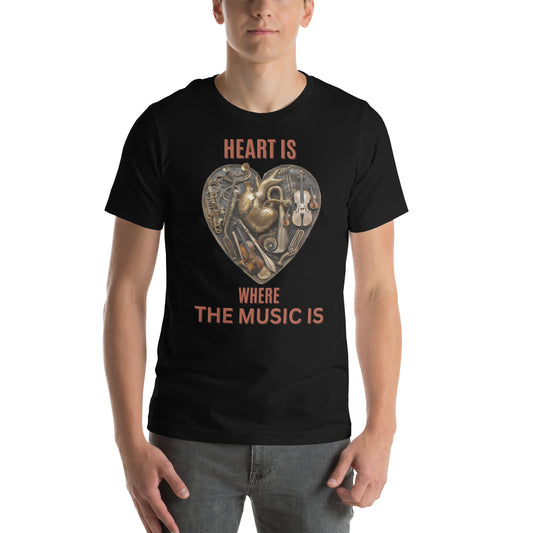 Heart is where the music is v5 - Unisex t-shirt