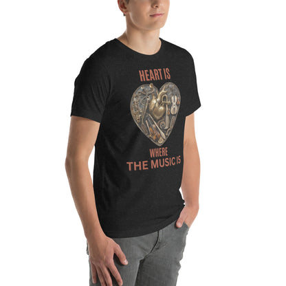 Heart is where the music is v5 - Unisex t-shirt