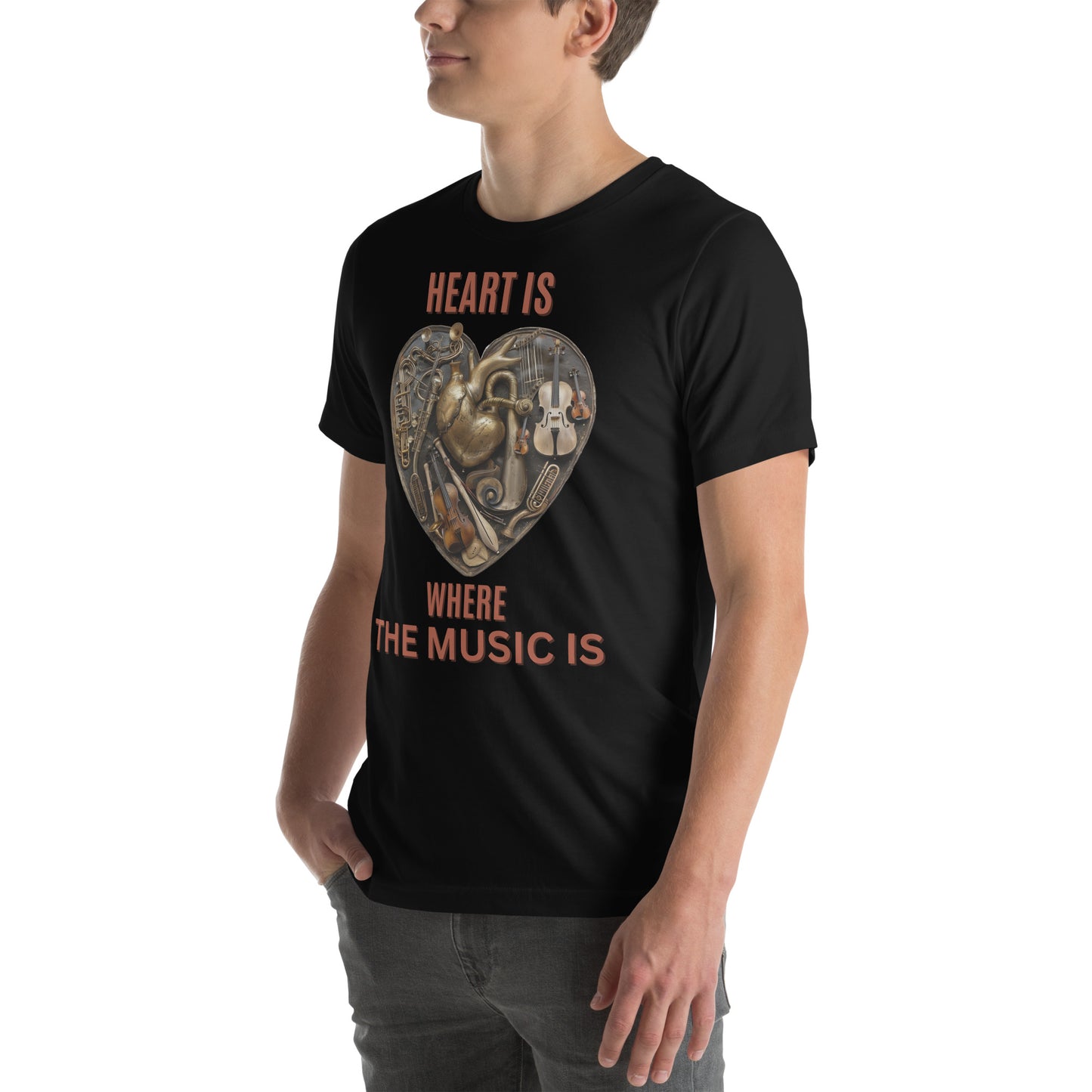 Heart is where the music is v5 - Unisex t-shirt