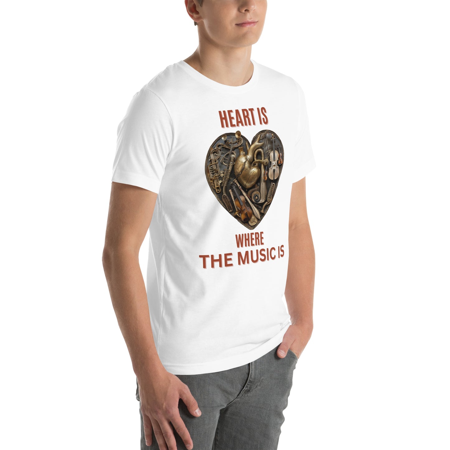 Heart is where the music is v5 - Unisex t-shirt