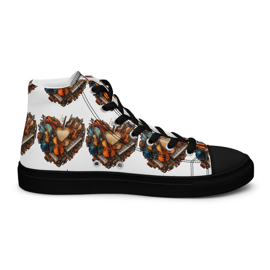 Musical heart V1 - Women’s high top canvas shoes